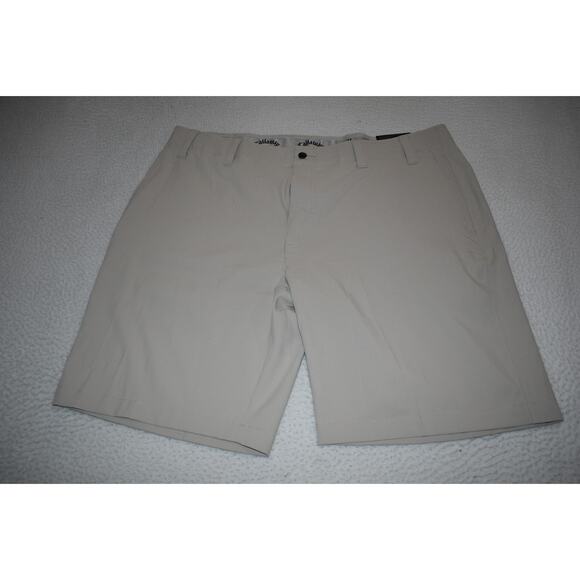 Callaway Golf Shorts Mens Size 40 Wicking Performance Polyester Blend Tan NEW - Picture 2 of 6